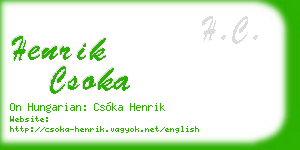 henrik csoka business card